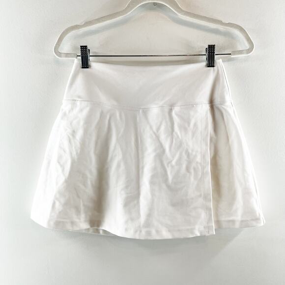 Abercrombie & Fitch YPB SculptLUX Faux Wrap Mini Skort Skirt White Medium - Picture 1 of 3